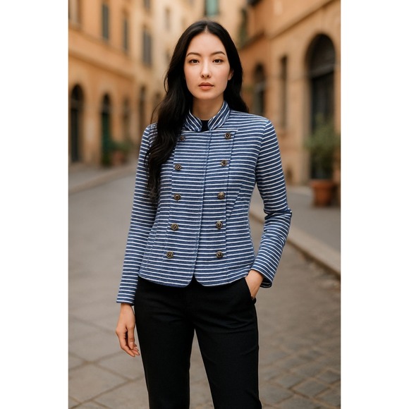 Tommy Hilfiger Nautical Cardigan Womens Size Medium M Navy Blue Knitted Colonial - Picture 6 of 6